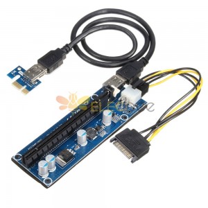 006C 6Pin PCIe PCI 1x to 16x Express Riser Card USB 3.0 4 电容挖矿 60CM