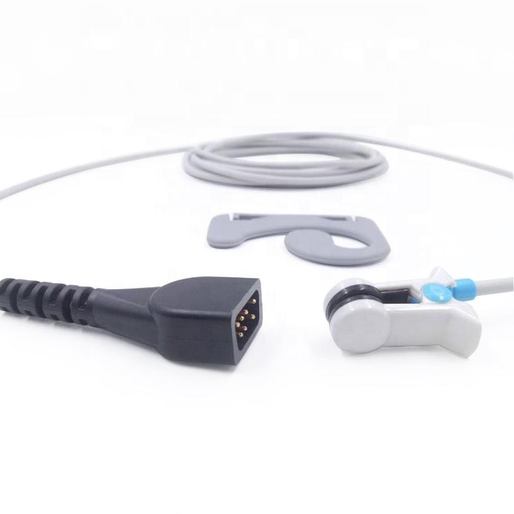 Sensor Spo2 descartável compatível com Ninon Db9 reutilizável adulto clipe de orelha Spo2 sensor 1M