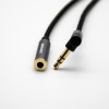 3 Pólos 3.5MM 90 Grau Masculino para Feminino Straight Audio Wire Black 0.5M-3M 2m