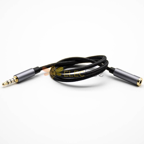 耳機4極公對母直式音頻線黑色0.5米-3米 0.5m