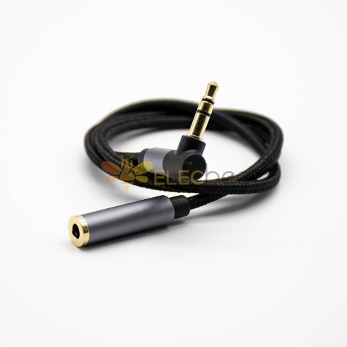 3 polo 3.5mm macho recto a 90 grados hembra audio auricular cable 0.5M-3M 1m