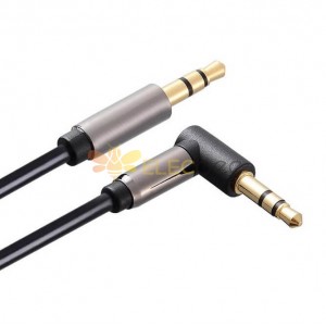 Cable de audio de 3,5 mm macho recto a ángulo recto macho 50CM