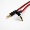 3.5mm Male 180°to Male 90 Degree 3 Poles Gold Plated Headphone Plug Audio Cable 0.5M-3M 0.5m