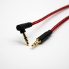 3.5mm Male 180°to Male 90 Degree 3 Poles Gold Plated Headphone Plug Audio Cable 0.5M-3M 2m