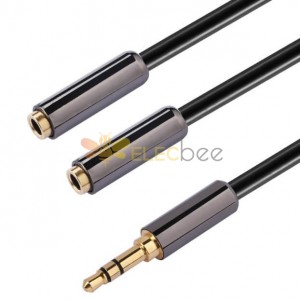 3.5 mm Audio Video Cable Male to 2 Jack Cellphone Cable 30CM