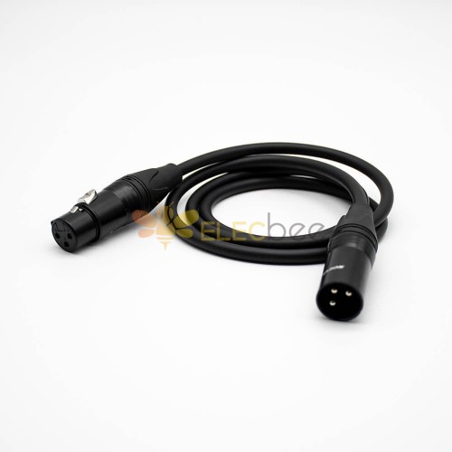 Conectores de audio de cañón 3pin macho a hembra Cables de audio negro 1.5M-15M 3m