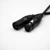 Conectores de audio de cañón 3pin macho a hembra Cables de audio negro 1.5M-15M 1.5m
