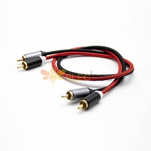 Duplo RCA cabo masculino para macho plug cabo de áudio em linha reta 1M-5M 1m