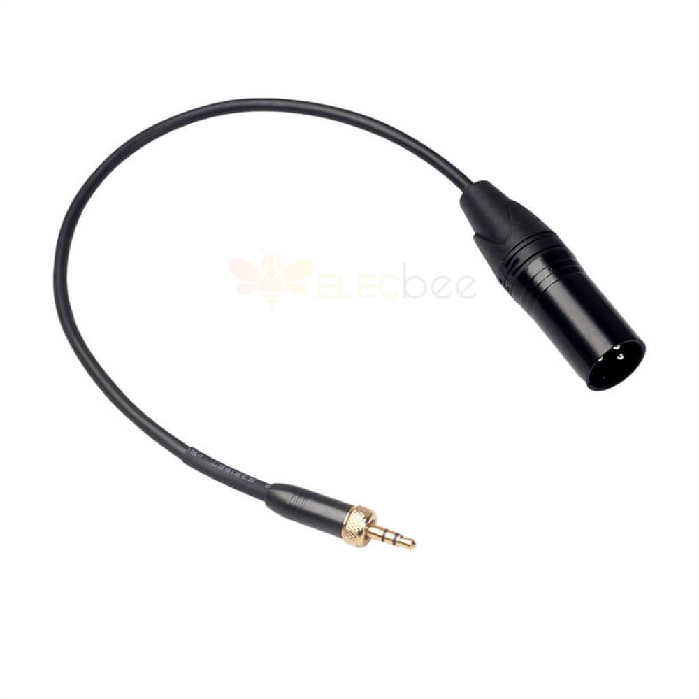 Microfono wireless con filettatura interna autobloccante da 3,5 mm maschio a cavo audio maschio XLR da 0,3 m