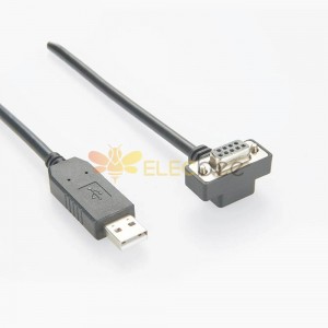 9 pines hembra DB9 a USB 2.0 A Conector de ángulo recto 1M