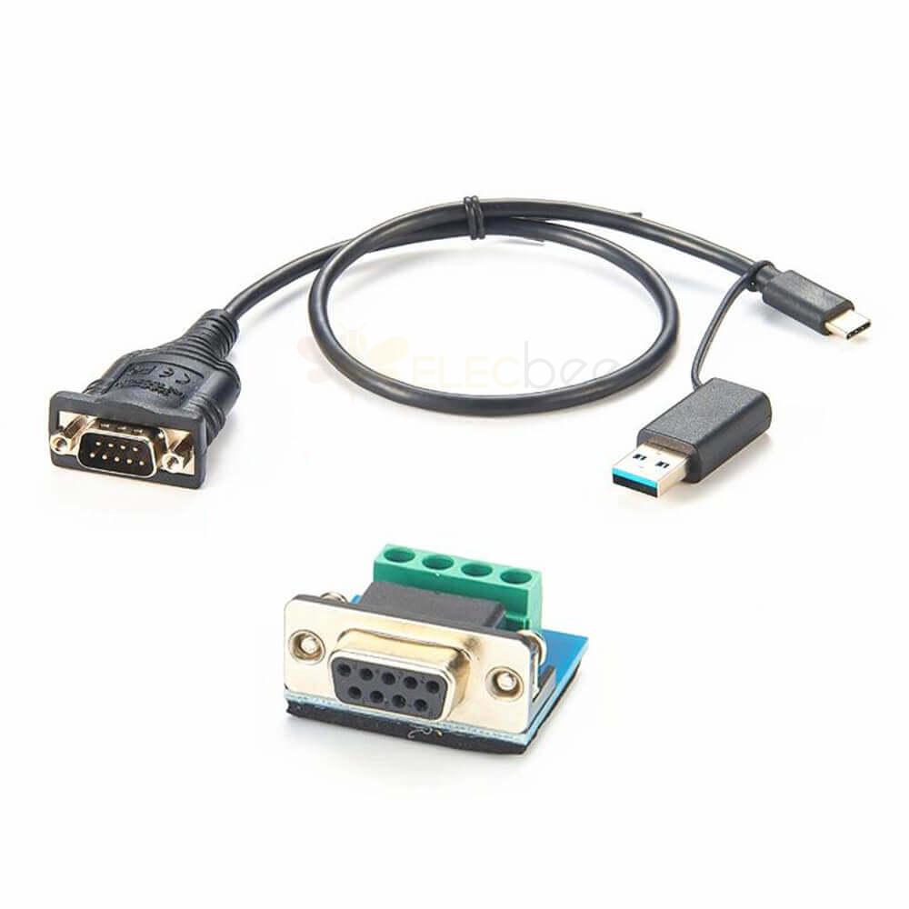 Can Bus Db9 maschio a USB tipo C maschio e USB 3.0 tipo A cavo splitter a Y maschio 0,25 m