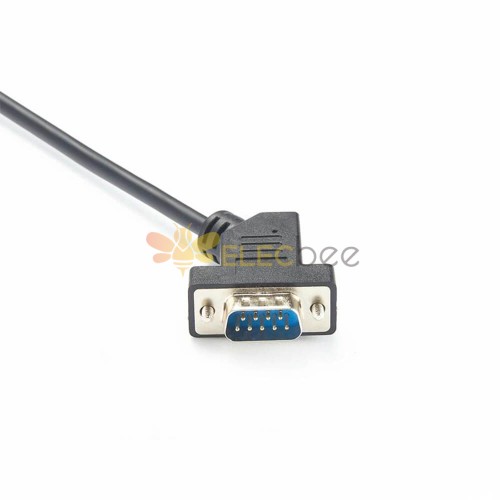 45 Degree Rs232 Serial DB9 Female To DB9 Male Cable 1M