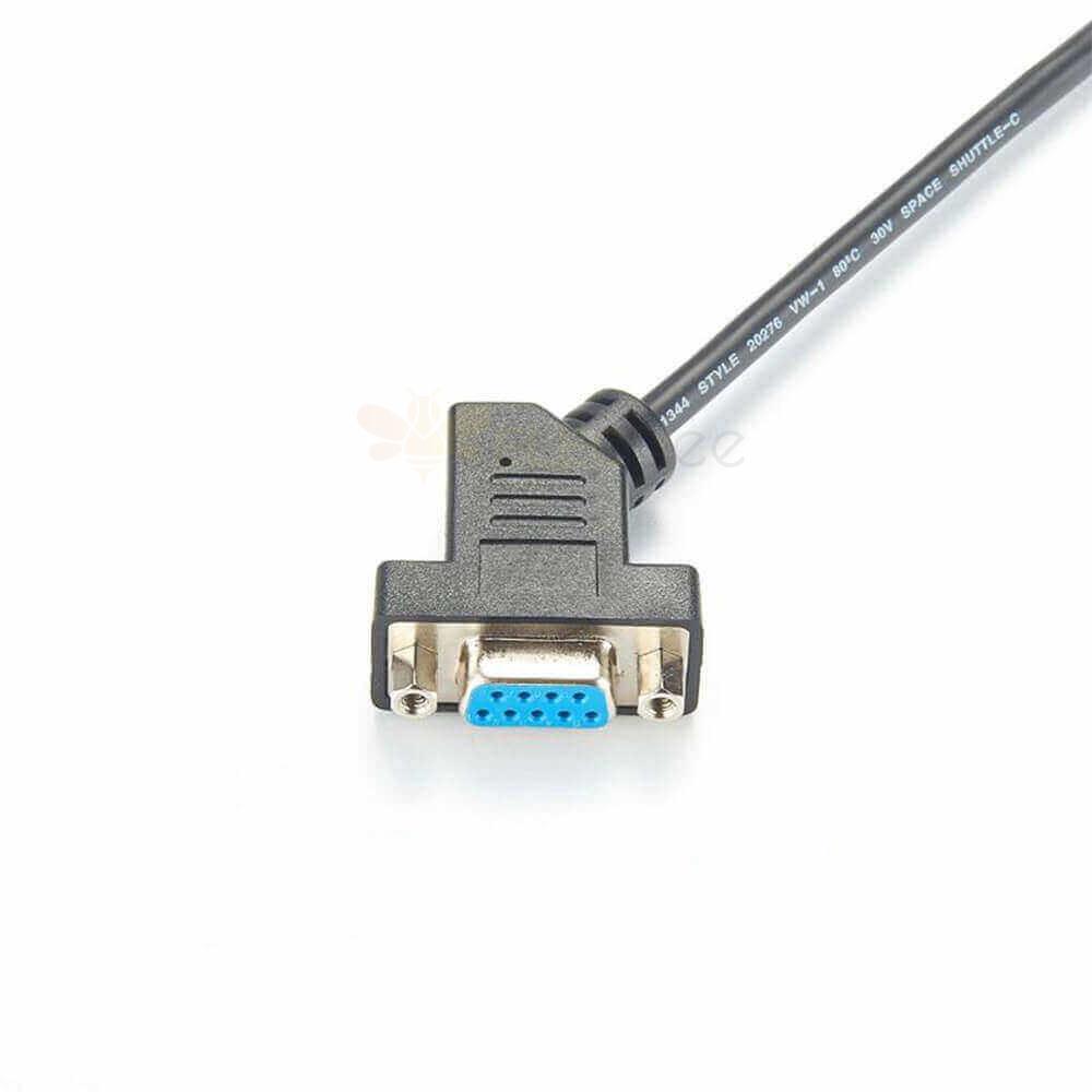 USB 2.0 tipo A macho para serial 9 pinos DB9 Rs232 fêmea 45 graus cabo conversor 1m
