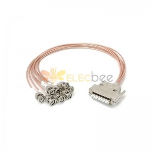 D-Sub 25 Pines hembra 1 a 8 BNC conector macho cable recto