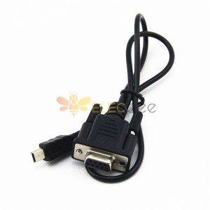 D sub 9 Pin Feminino para Mini 5P Cabo monta conector com AWG24/26/28/32