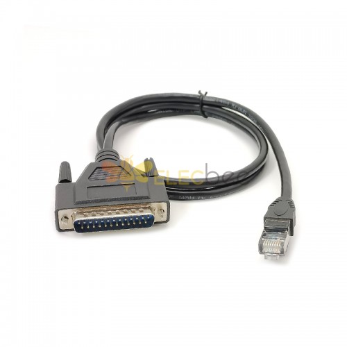 DB25-Stecker auf RJ45-Stecker, Ethernet-Modem-Konsolenkabel, 1 m