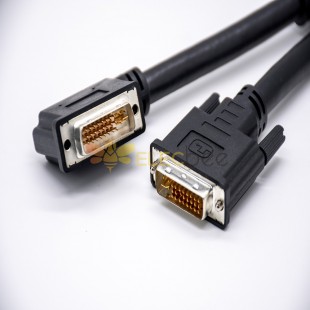 DVI Male 24+5pin Прямо к DVI Male 24+5pin Левый угол Монтажный кабель 0.5/1M