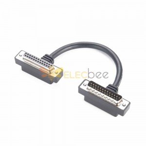 Low Profile DB25 to cable D-sub 25pin Male Right Angled to D-sub 25pin,Right Angled Female