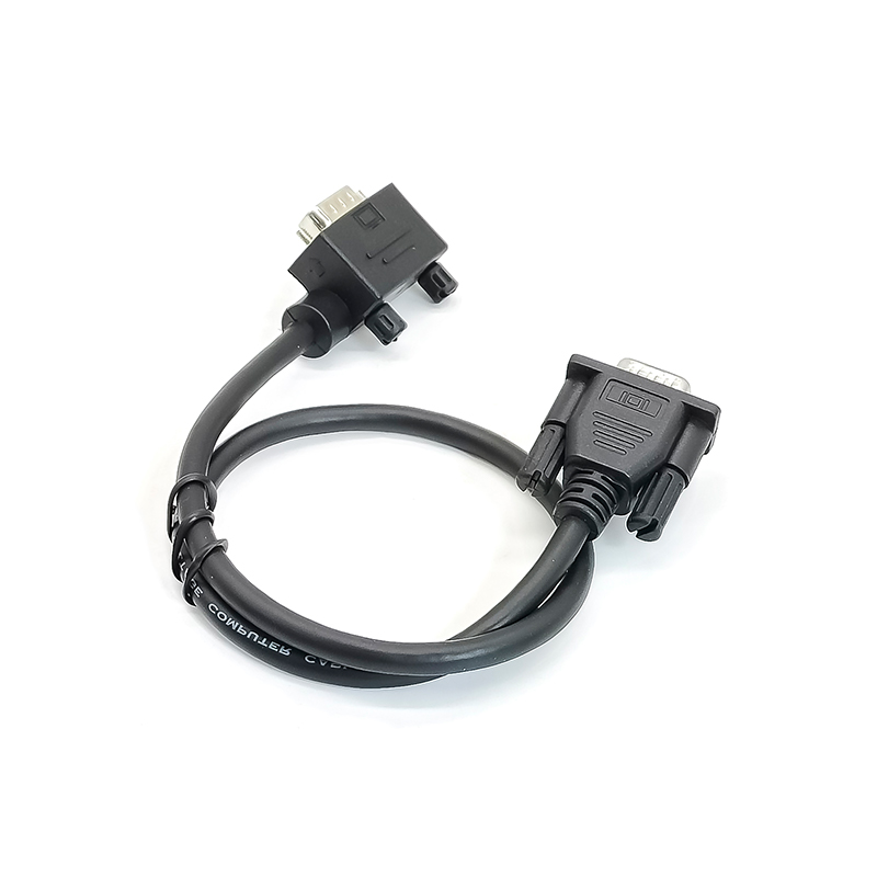 Low Profile Vga 15 Pin Male Right Angle To Straight Cable 0.3 Meter