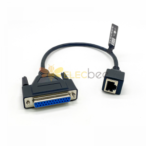 RJ45 Female To DB25 Female Null Modem Cable 0.3M