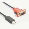 USB 2.0 タイプ A オス - シリアル 9 ピン DB9 オス RS232 変換ケーブル オレンジ 1m