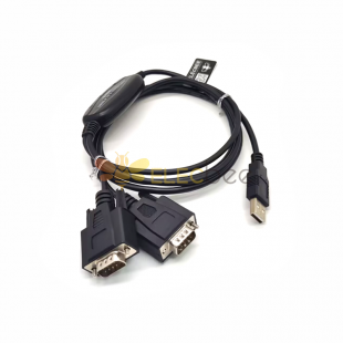 USB A 2.0 a 2 porte DB-9 RS232 con chip Ftdi 0,5 M