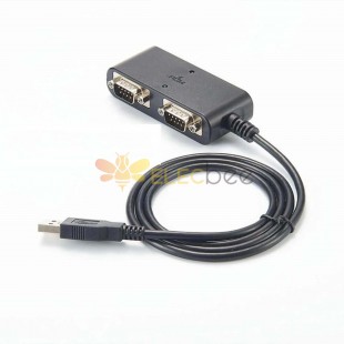 USB A - 2 ポート DB9 オス RS232 ハブ 1 メートル