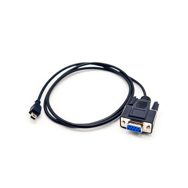 Adaptador serial USB para RS232 Mini USB 5 pinos macho para pino DB9 fêmea cabo conversor serial 1 metro