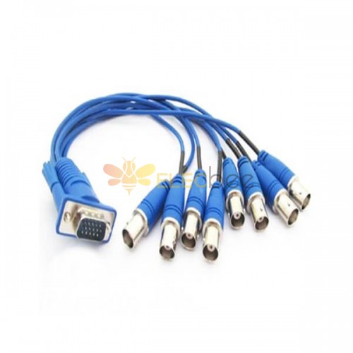 VGA 15 pines a 8 BNC CCTV Cable 2 filas hembra Jack Video VGA CCTV CABLE 20pcs