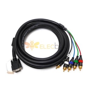 VGA zu RGB/HV Cinch-SteckverbinderKabel HD15 Stecker auf 5 Cinch-Stecker 12 Fuß lang