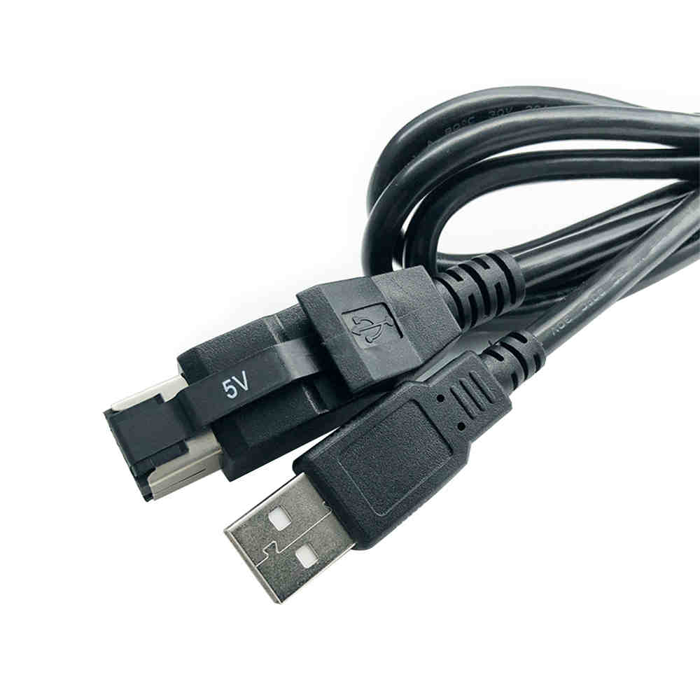 Cavo di alimentazione da USB a DC5521 a testa dritta DC5525 resistente alle interferenze per stampante e scanner IBM da 5 V