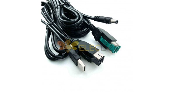 POWERED USB 5V 12V 24V Interference-Resistant Data Connection Cable for IBM  Epson Printer