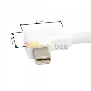 Cable Mini Displayport Luz macho de 90 grados a Mini Displayport macho recto 0.5MConnector