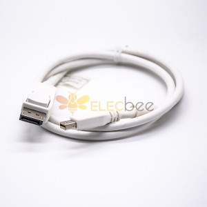 DisplayPort macho recto a mini DP macho recto sobremolded cable blanco 1M