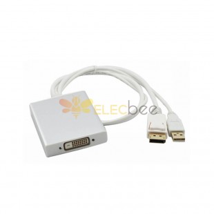 Displayport Usb Cable macho a DVI 24+ 1 cable adaptador hembra 0.5m