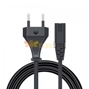 Cable plano estándar europeo de 0,5² y 2 pines con cabezal de enchufe de 2,5 A, ideal para múltiples aplicaciones