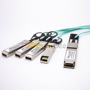 câble optique actif AOC QSFP+ de 40G QSFP+ à l'émetteur-récepteur de fibre de 4 SFP