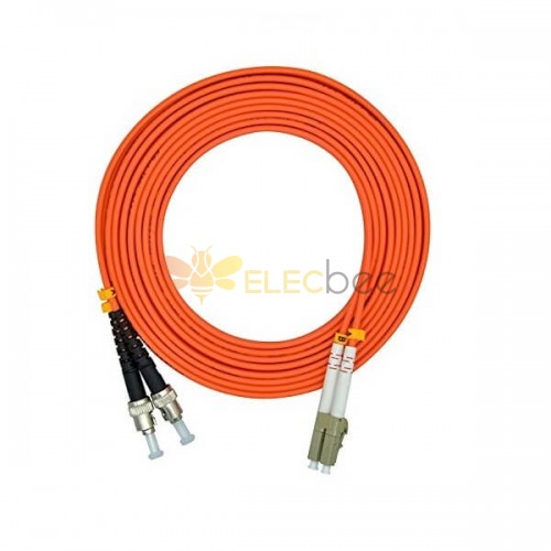 Mejores cables de fibra óptica 3Meter LC a ST Duplex 50/125om OM2 Multi-mode Jumper Optical Patch Cord PVC (Riser/OFNR)