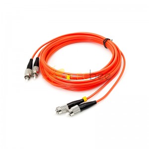 Cabo de fibra óptica PVC LAN 3 metros FC para FC Duplex 50/125μm OM2 Jumper multimodo cabo de remendo óptico