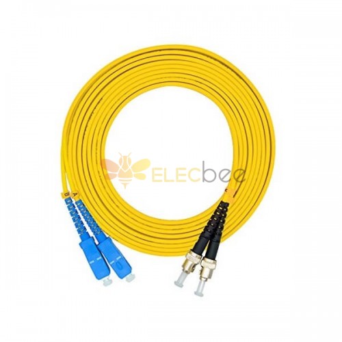 Cordon fibre optique jaune duplex SC-LC 9/125µ 1m 3M TELECOM POUYET