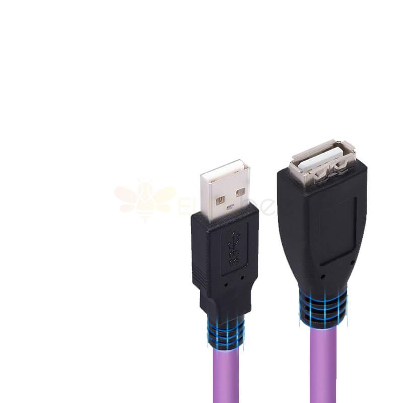 Cable de cámara industrial USB2.0A macho a hembra Cable de extensión Alta cadena de arrastre flexible 3M 2m