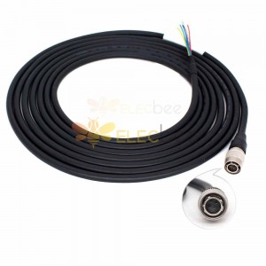 Shielded Hirose 4-Core Industrial Camera Trigger Cable HR10A-7P-4S 4-Core IO Cable with Female Head Power 1 Meter