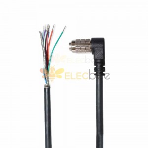 Cable de disparo IO HR25-7TP-8S Cámara industrial Hirose en ángulo recto, 5 metros