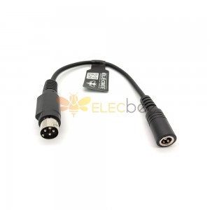 4 Pin Mini Din Male To Dc 5.5*2.1mm Female Barrel Jack 0.1M