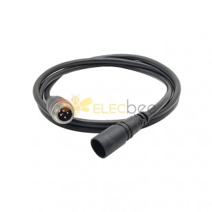 Circular MINI DIN Connector 4 Pin Straight Female To GX12 Male /Female 4 Pin Black Injection Cable 1M