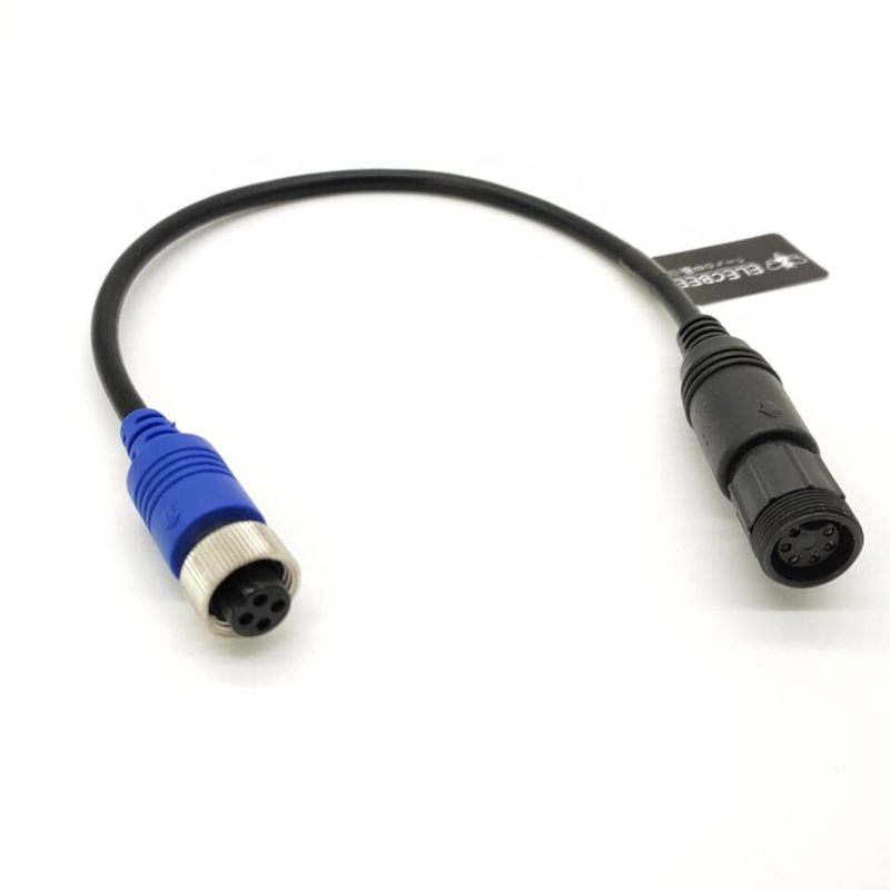 MINI DIN Connector Female 6 Pin Plastic Thread Head To GX12 4 Pin Female Injection Cable 24AWG PVC 300mm