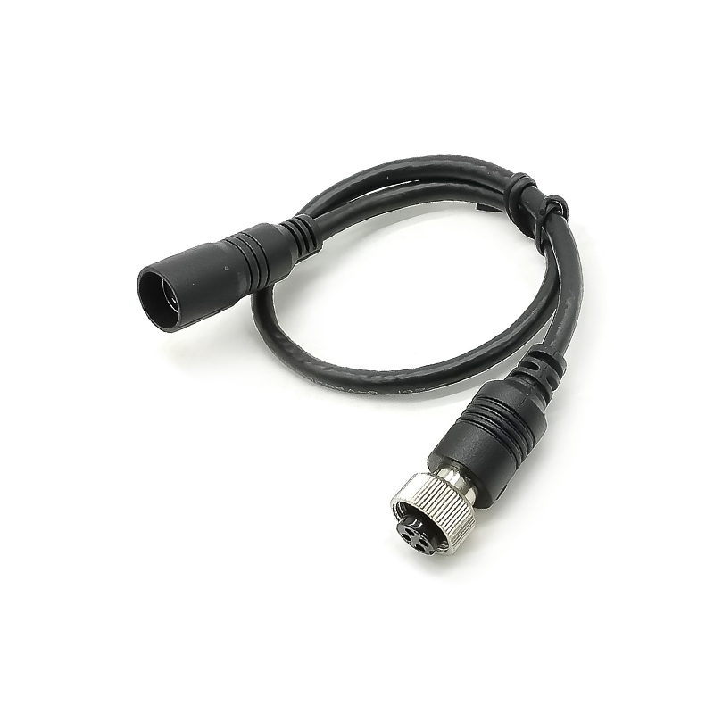 Conector elétrico MINI DIN reto fêmea 6 pinos para GX12 4 pinos cabo de conexão de pressão PVC 300mm