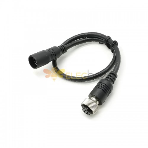 Conector elétrico MINI DIN reto fêmea 6 pinos para GX12 4 pinos cabo de conexão de pressão PVC 300mm