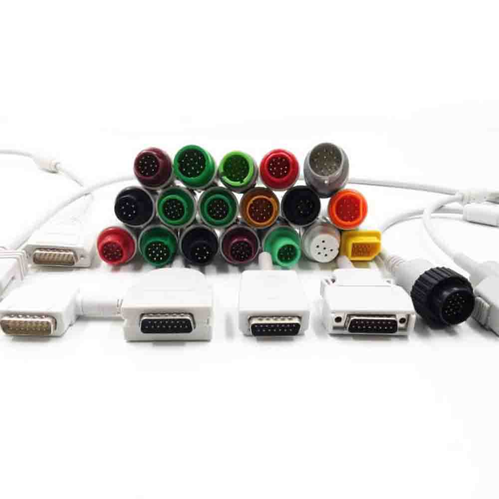 Cables y conectores plásticos de Ecg del conector plástico médico colorido