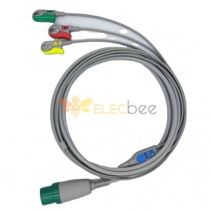 Clip per cavo ECG compatibile a 11 pin, in un unico pezzo, a 3 derivazioni, IEC